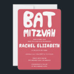 Groovy Handlettern Custom Bat Mitzvah Pink Stars Einladung<br><div class="desc">Perfekte Karte, um eine Fledermausmitzvah anzukündigen! Handgefertigte Kunst für Sie mit Griffe auf der Vorderseite und einem Muster auf der Rückseite! Vollständig anpassbar! Klicken Sie auf "Personalisieren" oben, um den Text zu bearbeiten. Klicken Sie auf "Bearbeiten mit dem Design-Tool", um die Schriftart, Farben und Platzierungen anzupassen und das Design auf...</div>
