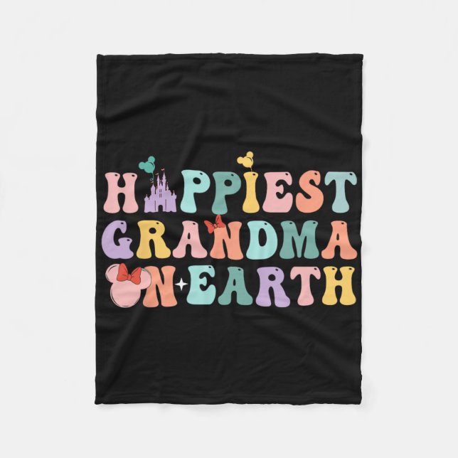 Groovy Happiest Oma der Erde Fleecedecke (Vorderseite)