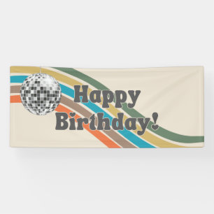 Groovy Happy Birthday Banner