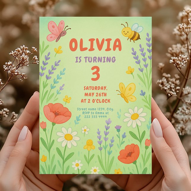 Groovy Happy Birthday Party für Mädchen Einladung (Von Creator hochgeladen)