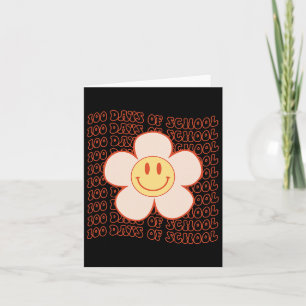 Groovy Happy Gesicht 100 Tage der Schule Niedlich Karte