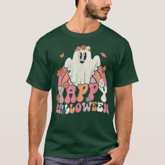 Groovy Happy Halloween Rainbow Niedlich Ghost Boo T-Shirt