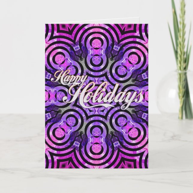 Groovy Happy Holidays Card Feiertagskarte (Vorderseite)