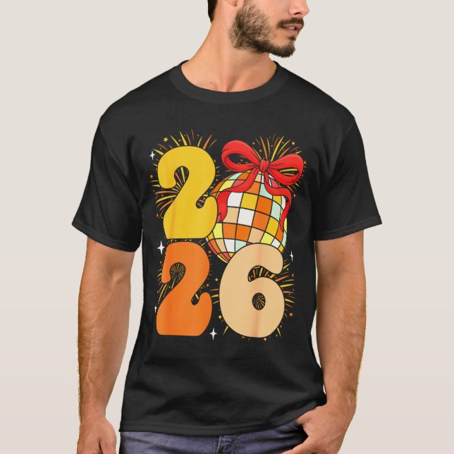 Groovy Happy New Year 2026 New Years Eve Party Men T-Shirt (Vorderseite)