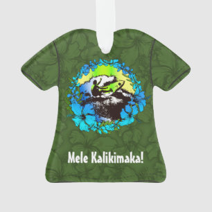 Groovy Hawaiian Surfer 1960er Retro Aloha Shirt Ornament