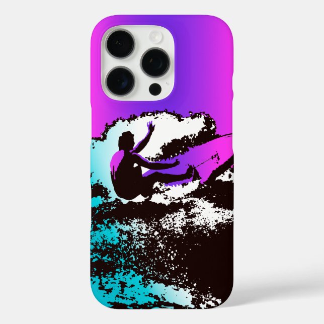 Groovy Hawaiian Surfer 1960er Retro Graphic Violet Case-Mate iPhone Hülle (Rückseite)