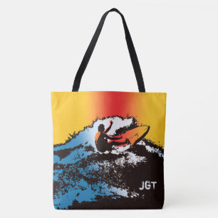 Groovy Hawaiian Surfer 60er Retro Monogram Beach B