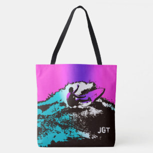 Groovy Hawaiian Surfer 60er Retro Monogram Beach B