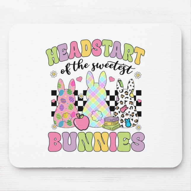 Groovy Headstart der süßsten Bunnies Leopard E Mousepad (Vorne)