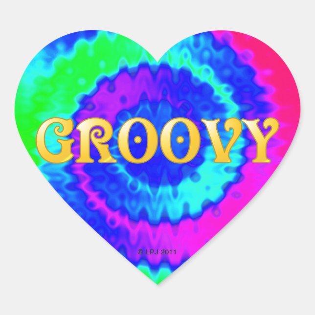 Groovy Heart Stickers (Vorderseite)