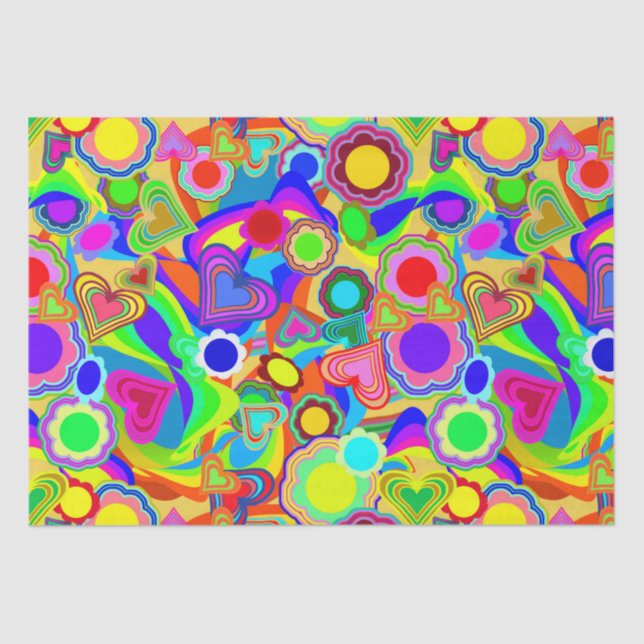 Groovy Hearts Blume Seidenpapier (Vorderseite)