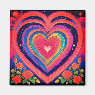Groovy Hearts & Galactic Rose Magnet