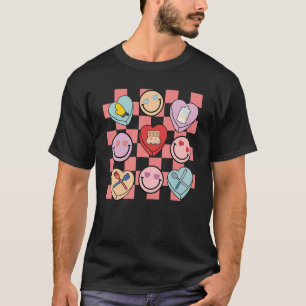 Groovy Hearts Liebe Mittagessen Lady Valentine's D T-Shirt
