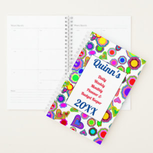 Groovy Hearts und Blume Planer