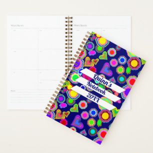 Groovy Hearts und Blumen Planer