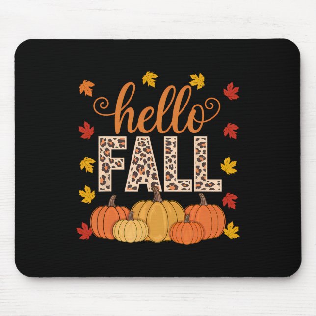 Groovy Hello Herbst Herbstmaple Blätter Pumpkin Le Mousepad (Vorne)