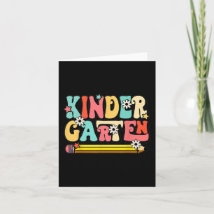 Groovy Hello Kindergarten Vibes Retro Teacher Back Karte