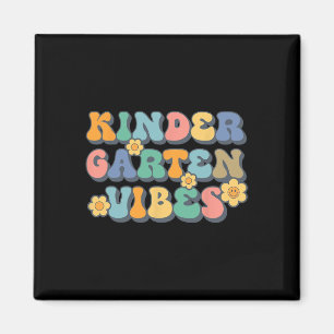 Groovy Hello Kindergarten Vibes Retro Teacher Back Magnet