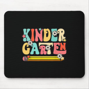 Groovy Hello Kindergarten Vibes Retro Teacher Back Mousepad