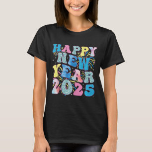 Groovy Hello New Year 2025 Family Matching Celebra T-Shirt
