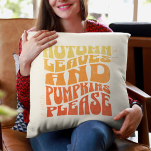 Groovy Herbst Vibes Pumpkins Personalisiert Ostdat Kissen