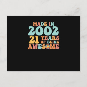 Groovy Hergestellt 2002 21 Jahre Awesome zu sein Postkarte