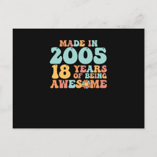 Groovy, hergestellt 2005, 18 Jahre Awesome zu sein Postkarte