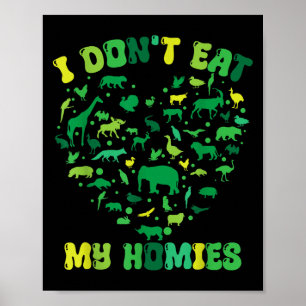 Groovy Herz Vegetarier Ich esse meine Homies Vega Poster