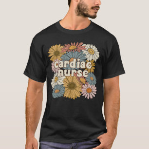 Groovy Herzkrankenschwester Blumen Kardiologische T-Shirt