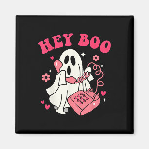 Groovy Hey Boo Niedlich Ghost Funny Halloween Mens Magnet