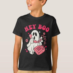 Groovy Hey Boo Niedlich Ghost Funny Halloween Mens T-Shirt