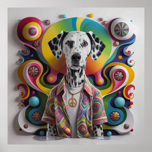 Groovy Hippie 60er Dalmatiner Poster (Vorne)