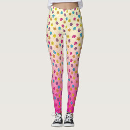 Groovy Hippie Blume Dusche rosa fade Leggings