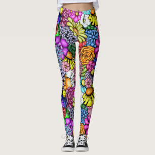 Groovy Hippie Blume Leggings