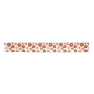 Groovy Hippie Blume Red Orange White Satinband