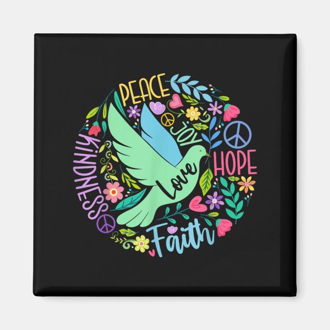 Groovy Hippie Frieden Hoffnung Liebe Frieden Vogel Magnet (Vorne)