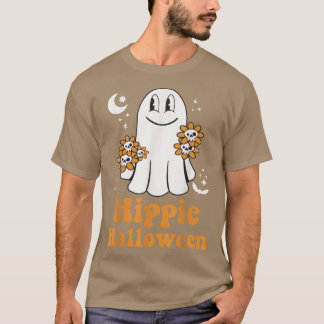 Groovy Hippie Halloween Kostüm Retro Floral Ghost T-Shirt