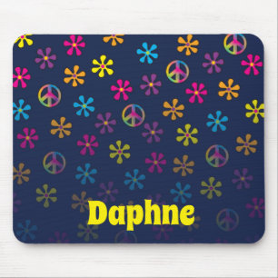 Groovy Hippie Peace and Blume Duschkabine Mousepad