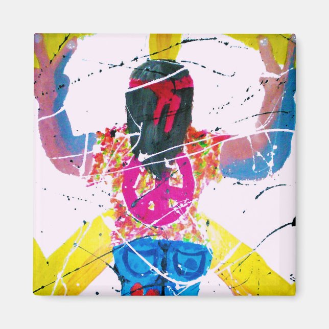 Groovy Hippie Peace Sign Magnet (Vorne)