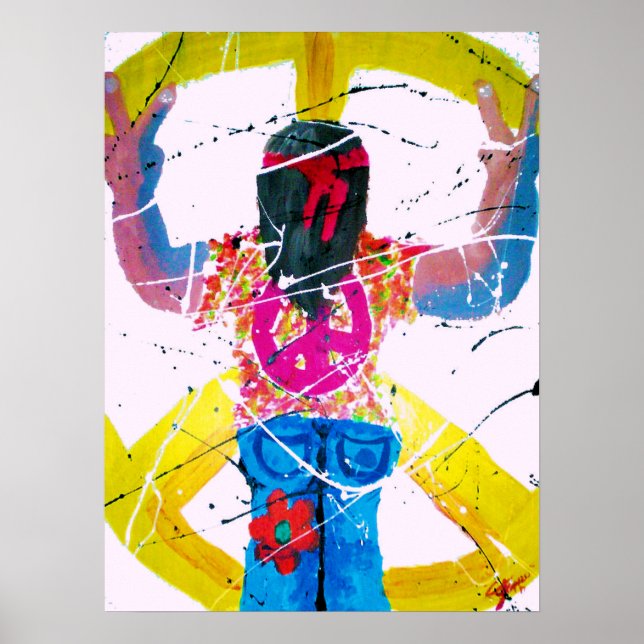 Groovy Hippie Peace Sign Poster (Vorne)