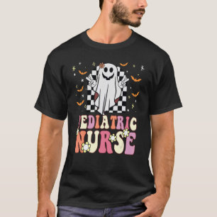 Groovy Hippie Pediatric Nurse Ghost Retro 70er 80e T-Shirt