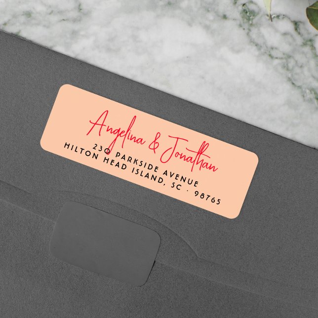 Groovy Hippie Retro Kalligraphie Rücksendeadresse (Return Address Label Mock-up)