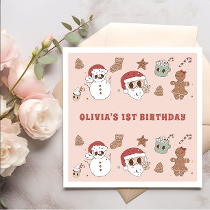 Groovy Hippie Santa Christmas Geburtstag Serviette