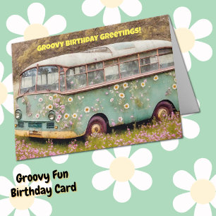 Groovy Hippie Van Bus Fun Geburtstagskarte Karte