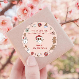 Groovy Hippie Weihnachtsfeier Runder Aufkleber