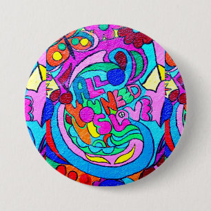 groovy Hippieart-Liebeknopf Button