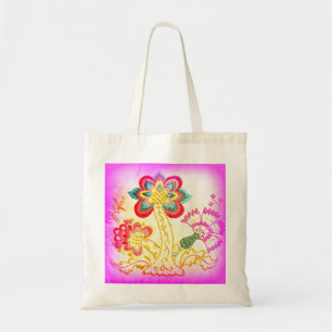 groovy Hippierosa-Palme-Taschentasche Tragetasche