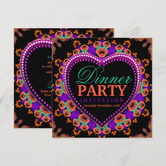 Groovy Hippy Liebe Bohemisch Dinner Party Einladung