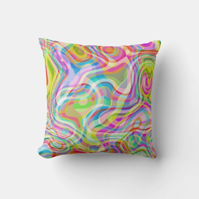Groovy Hippy Retro Rainbow Surface Pattern  Kissen (Vorderseite)