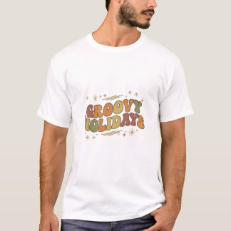 Groovy Holidays Retro T-Shirt: Vintage 70er Weihna T-Shirt